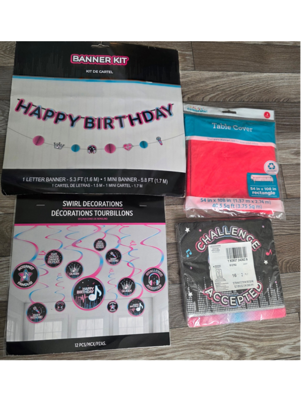 Amscan Birthday Party Decoration Set One Size Black Pink